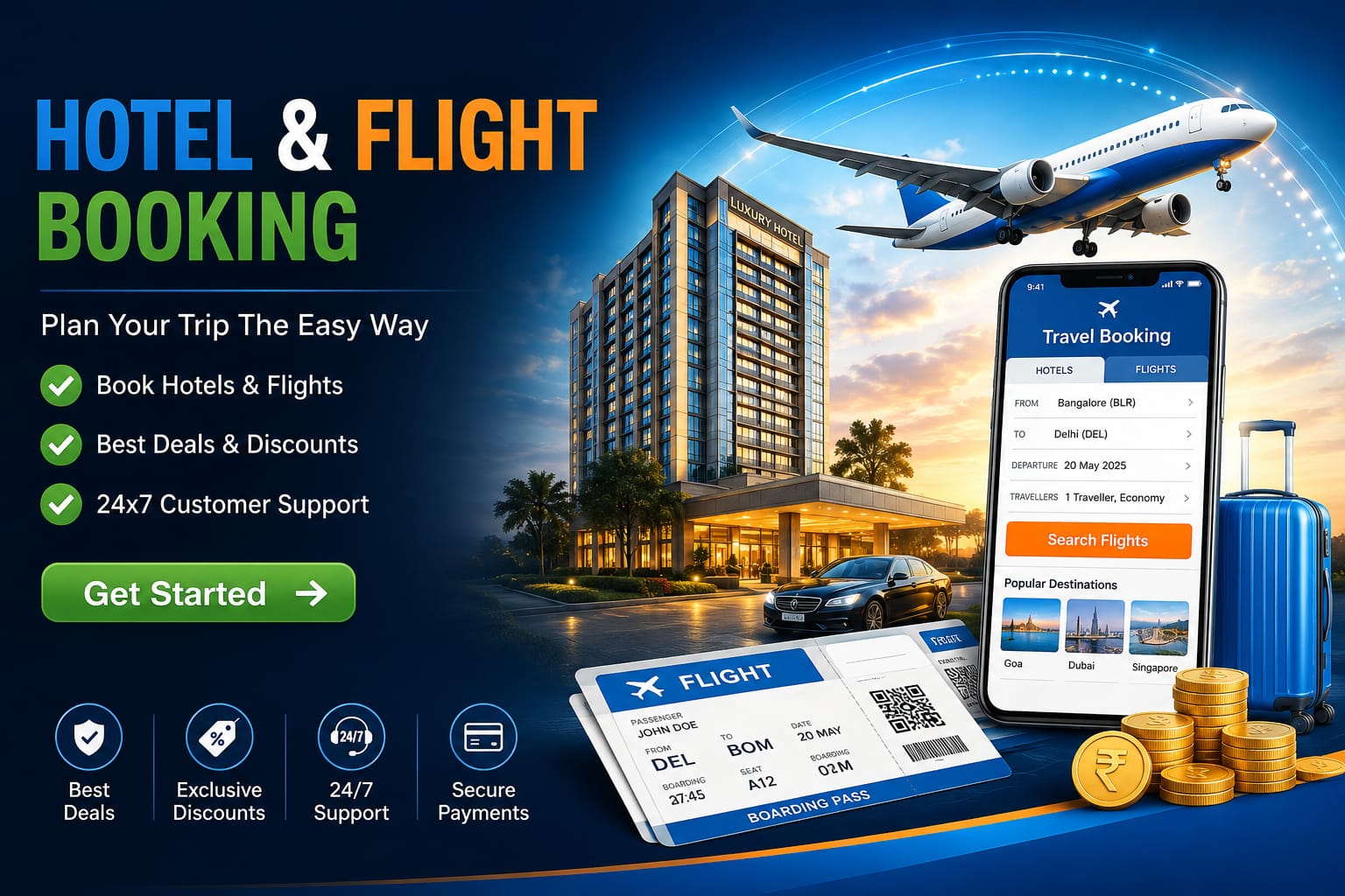 Hotel and flight booking